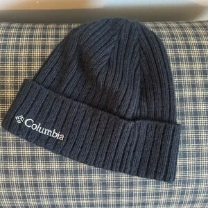 Columbia‎ Black Ribbed Knit Beanie Hat One Size